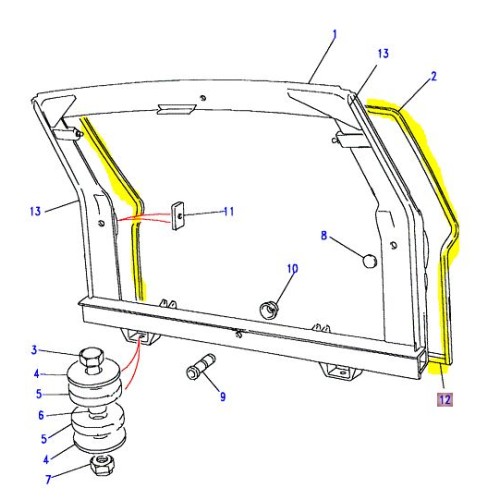 Joint d'étanchéité inférieure du hayon jusque 1993