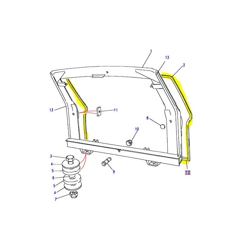 Joint d'étanchéité inférieure du hayon jusque 1993