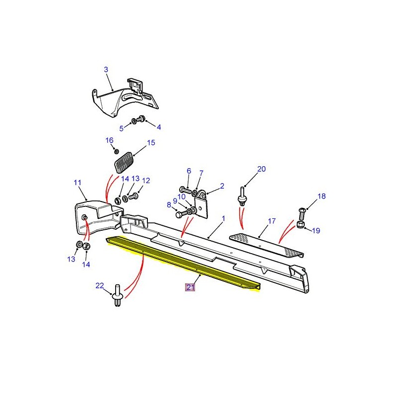 Latte plastique de pare-choc arrière - Disco 1 jusque 1993