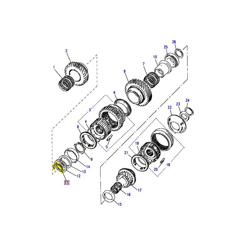 Front circlip for the main shaft  LT77