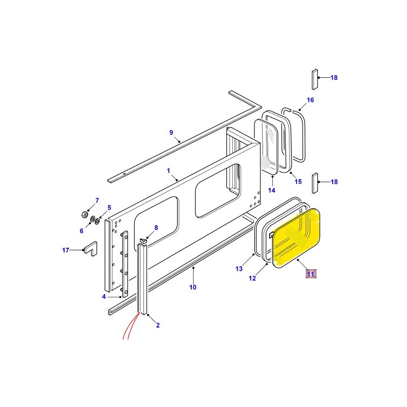 Vitre latérale hard top Serie 2 & 3 88/109" - Occasion