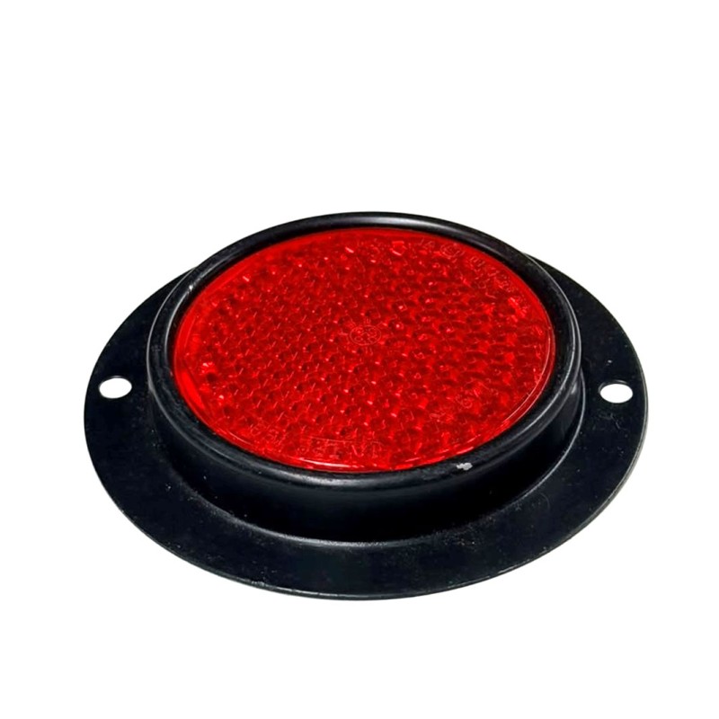 Red reflector with black aluminium trim military-style