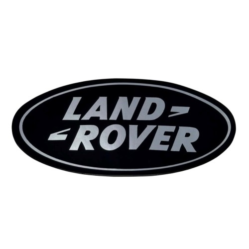 Autocollant Land Rover ovale - noir et argenté