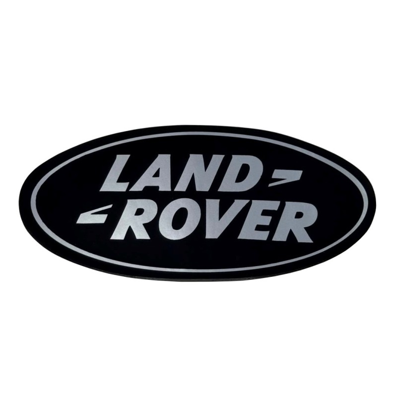 Autocollant Land Rover ovale - noir et argenté