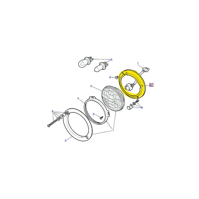 Headlamp retaining ring – RRC 1986–91