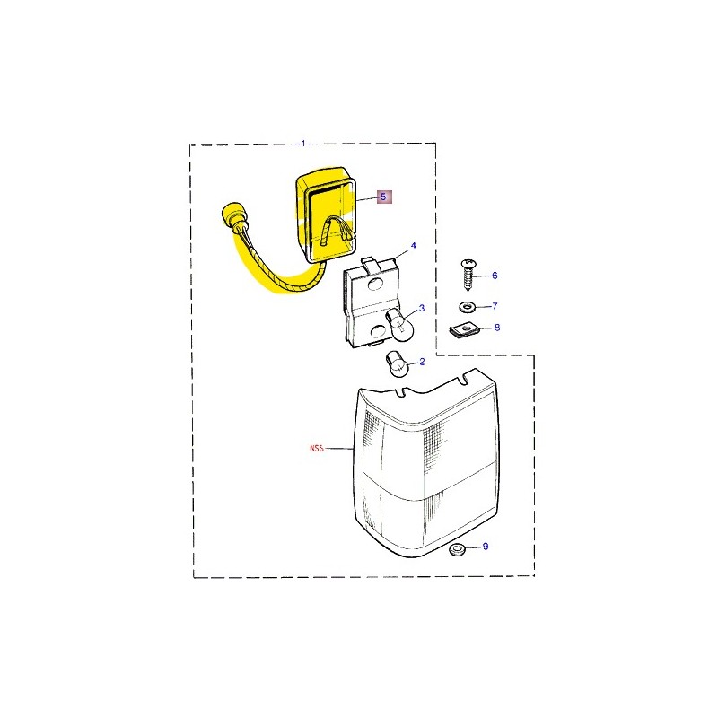 Couvercle clignoteur/position avant avec câblage - RRC