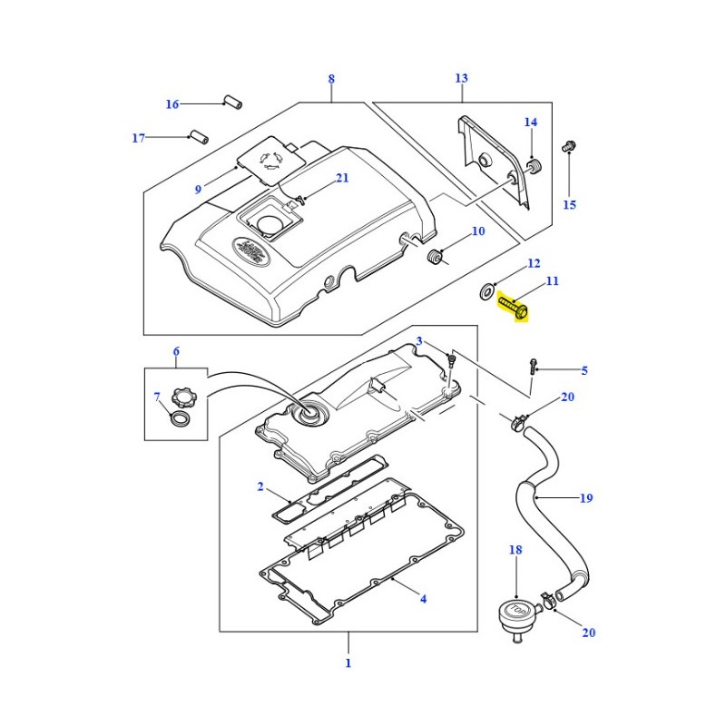 Vis spéciale fixation insonorisant moteur TD5