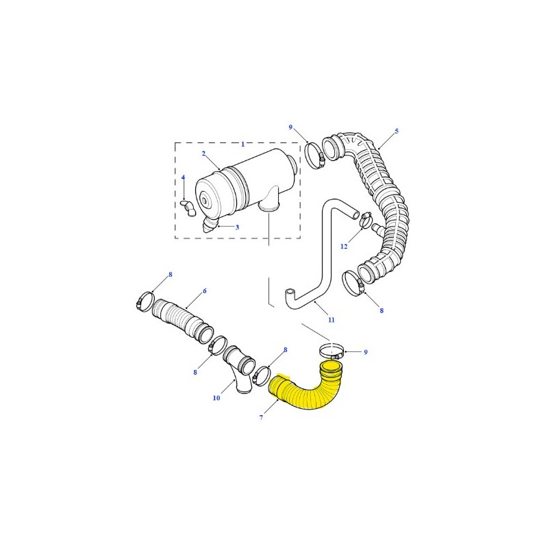 Tuyau filtre à air - soupape de décharge - Def 300TDi
