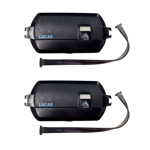 Pair of black plastic protective covers for Lucas FT8/LR8 fog lights