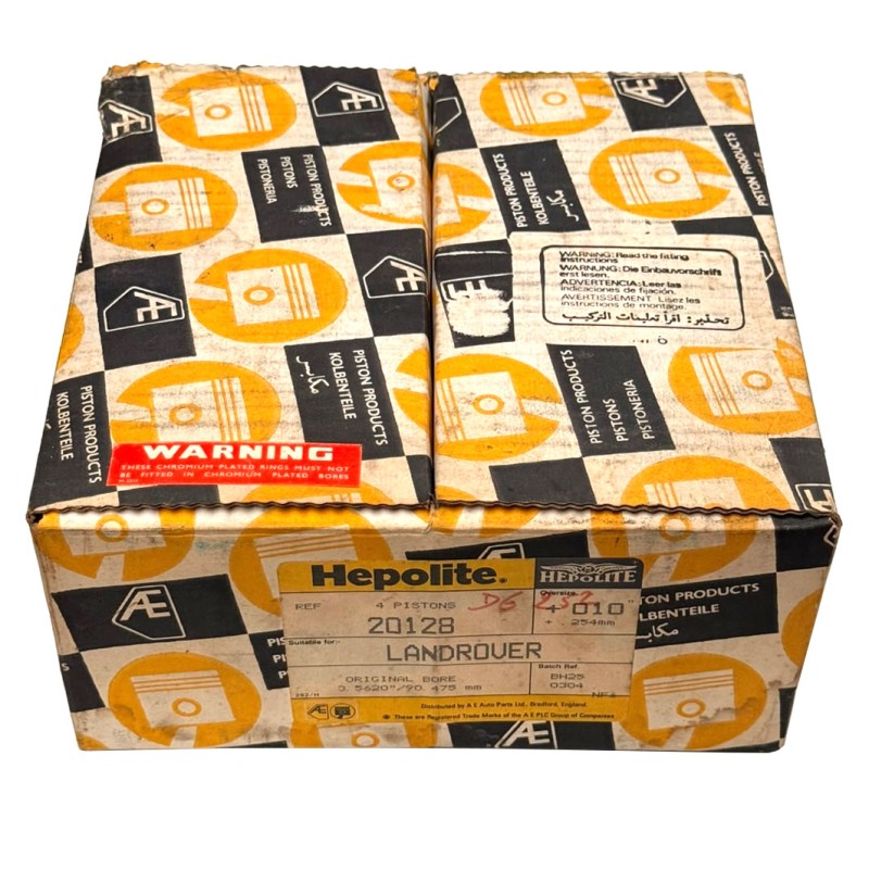 Set of 4 pistons and piston rings, 2.25L petrol – .020"