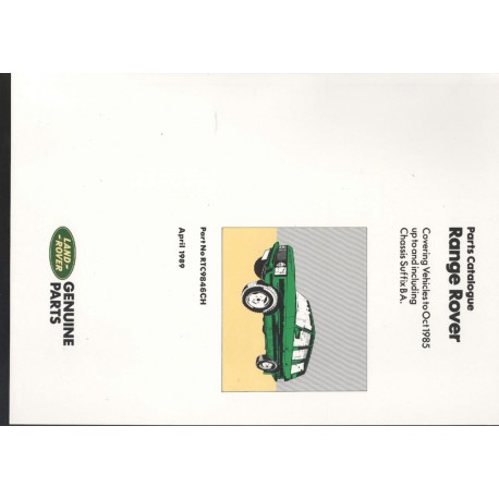 Manuel pièces détachées Range Rover Classic jusque 1985 - En anglais