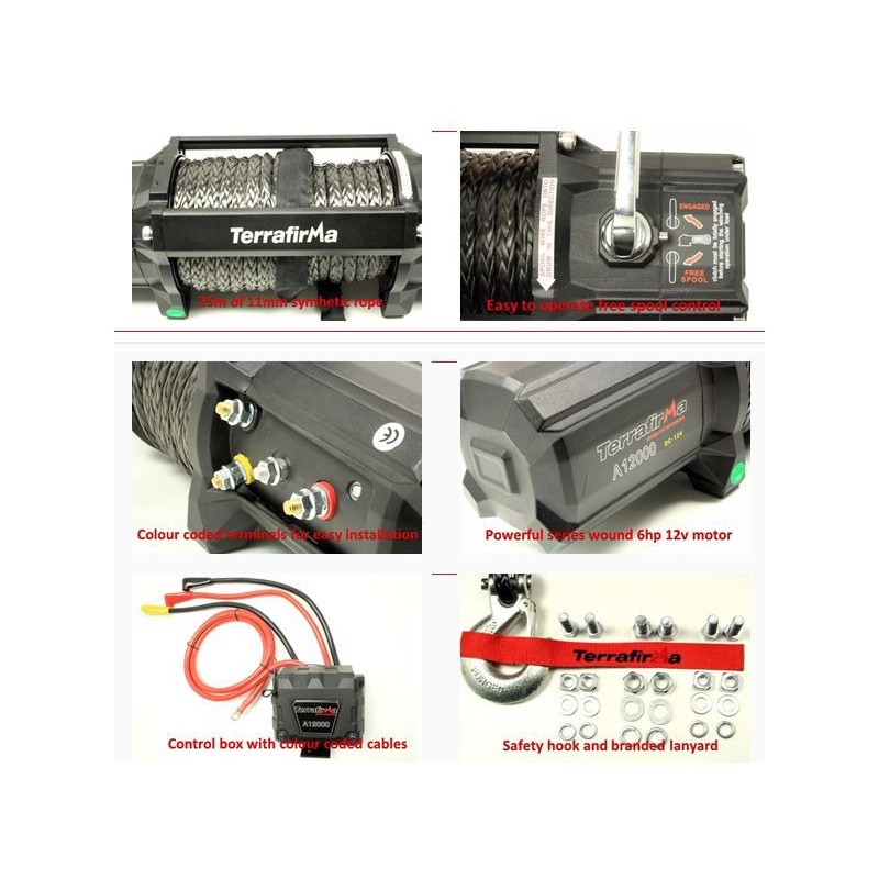 Treuil Terrafirma 5,4tonne - corde - télécommande