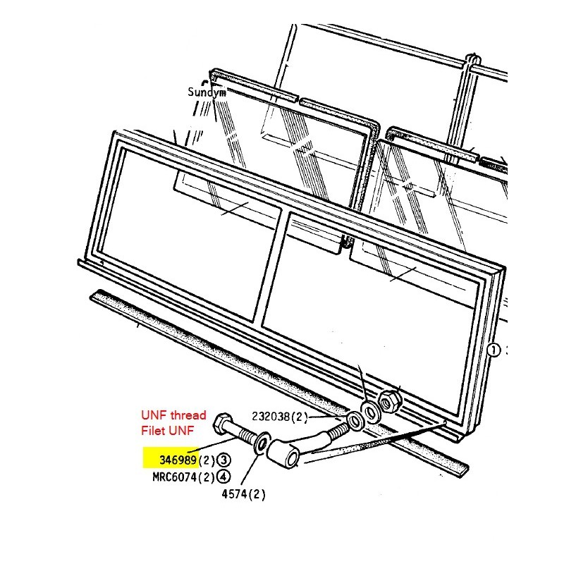Hinge bolt windscreen Serie 3