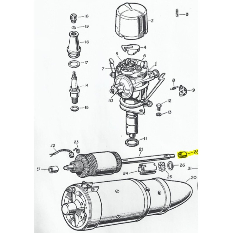 Buselure démarreur côté pignon