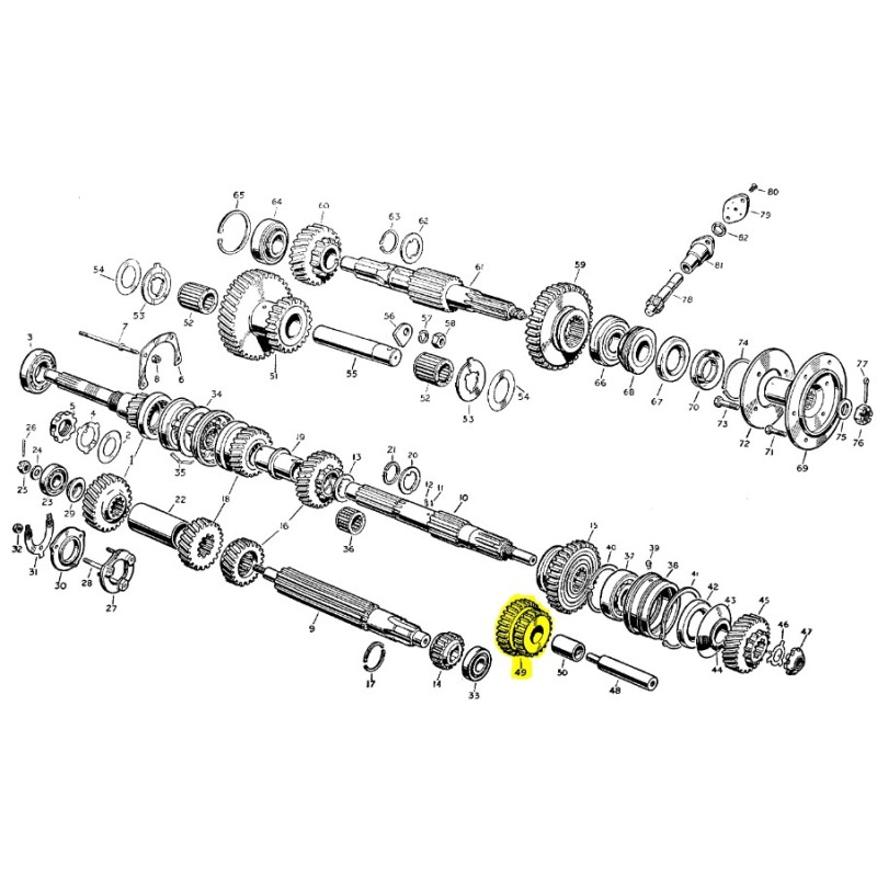 Reverse gear cluster