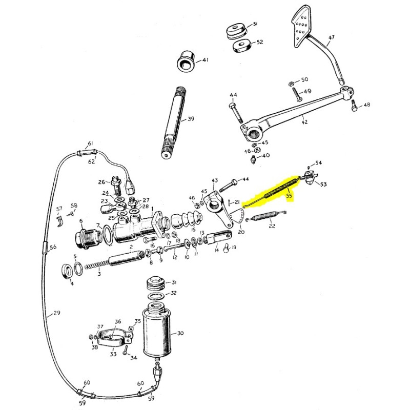 Ressort de connexion interrupteur Stop au levier de renvoi
