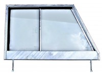 Serie 2 front door top - LH - glazed & galvanized