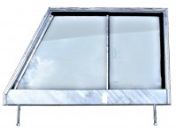 Serie 3 front door top - RH - glazed & galvanized