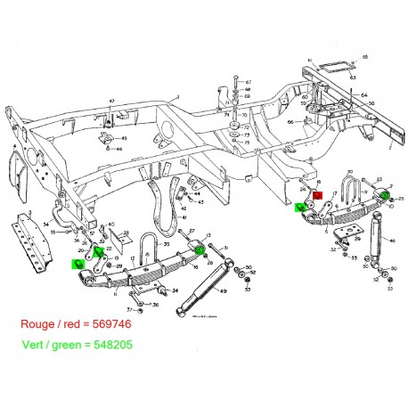 Suspension kit - short wheel base - leaf springs & chassis